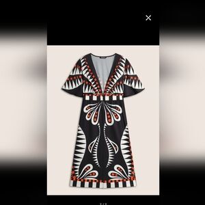 Black and White A-Line Plunge Coverup